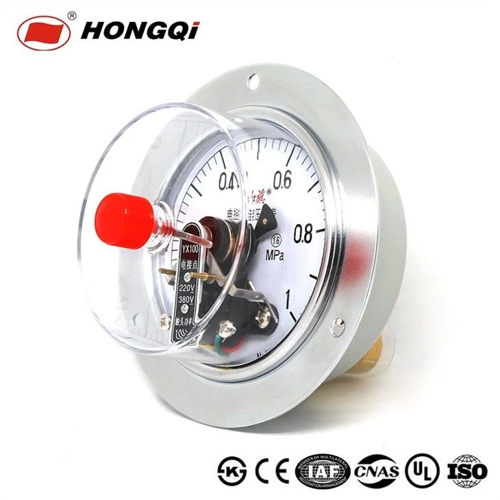 Steel Case Lower Back Connection 0-1MPa Remote Control Warning Gauge