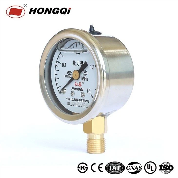 40mm Shockproof Stainless Steel Liquid Filled / Oil Pressure Gauge