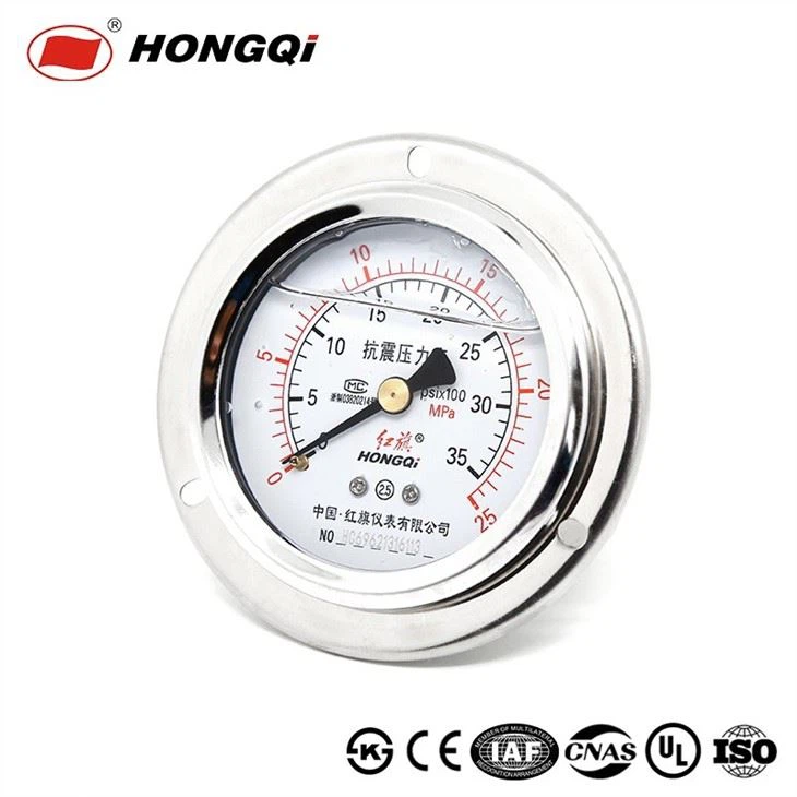 60mm Back Mount Liquid Filled Pressure Gauge Manometer With Flange