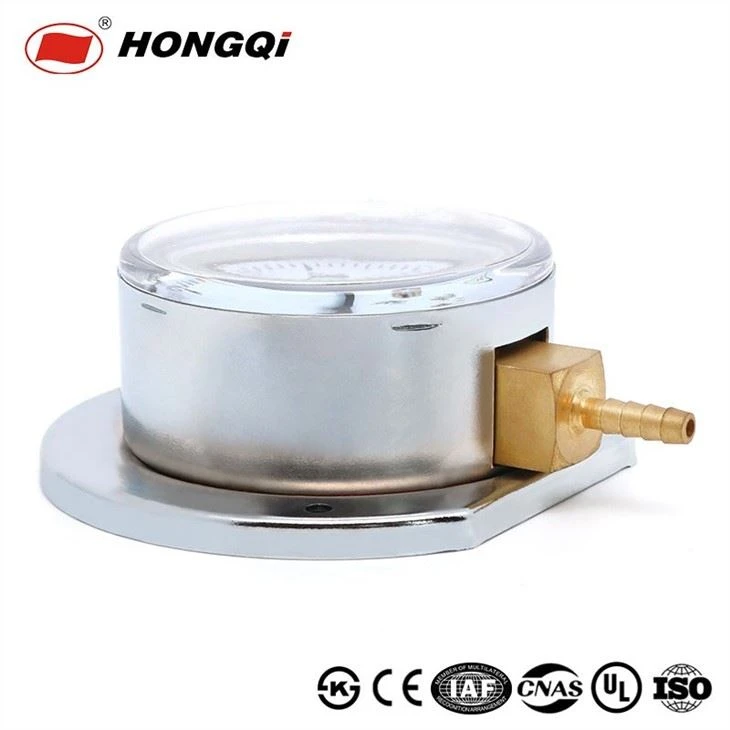 Radial pressure gauge with flange