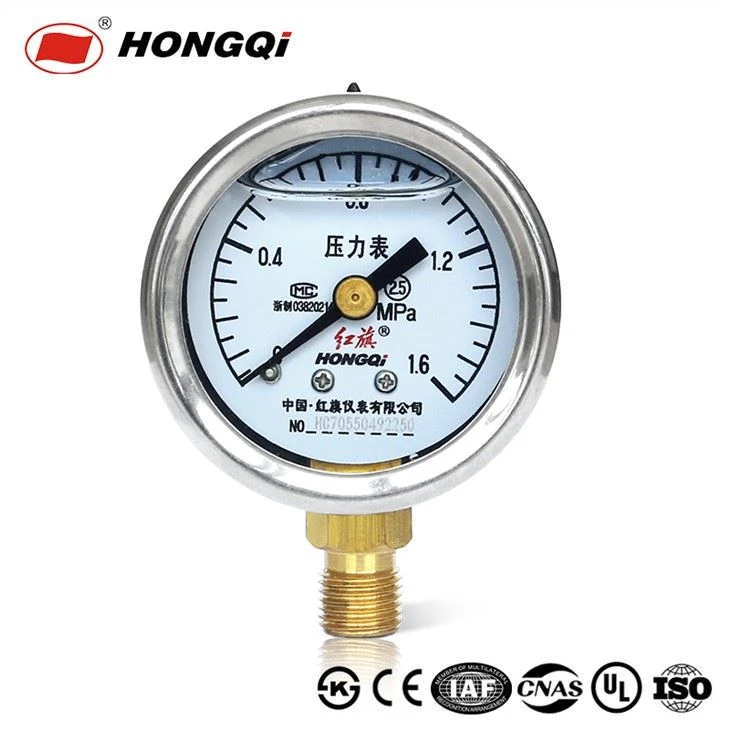 YTN سٹینلیس سٹیل 304 سنگل سکیل مائع فلڈ پریشر گیج، M14*1.5 یا OEM